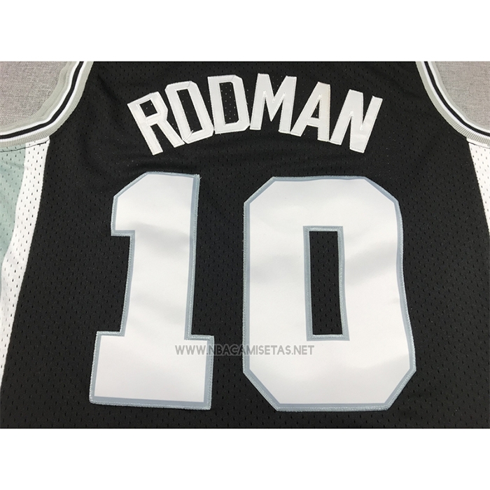 Camiseta San Antonio Spurs Dennis Rodman NO 10 Mitchell & Ness 1993-94 Negro
